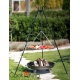 Grill stal czarna 70cm na trójnogu 180cm + palenisko Bali 80cm