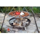 Grill stal czarna 70cm na trójnogu 180cm + palenisko Bali 80cm