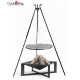 Grill stal czarna 60cm na trójnogu 180cm + palenisko Cuba 70x70cm
