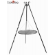 Grill stal czarna 60cm na trójnogu 180cm + palenisko Cuba 70x70cm