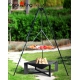 Grill stal czarna 60cm na trójnogu 180cm + palenisko Cuba 70x70cm