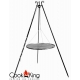 Grill ogrodowy stal czarna 80cm na trójnogu 180cm