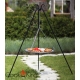 Grill ogrodowy stal czarna 80cm na trójnogu 180cm