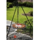 Grill ogrodowy stal czarna 80cm na trójnogu 180cm