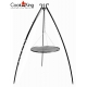 Grill ogrodowy stal czarna 70cm na trójnogu 200cm