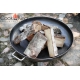 Grill stal czarna 70cm na trójnogu 180cm z kołowrotkiem + palenisko Bali 80cm
