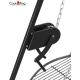 Grill stal czarna 70cm na trójnogu 180cm z kołowrotkiem + palenisko Bali 80cm