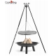 Grill stal czarna 50cm na trójnogu 180cm + palenisko Polo 60cm