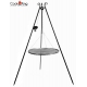 Grill stal czarna 70cm na trójnogu 180cm z kołowrotkiem + palenisko Cuba 70x70cm